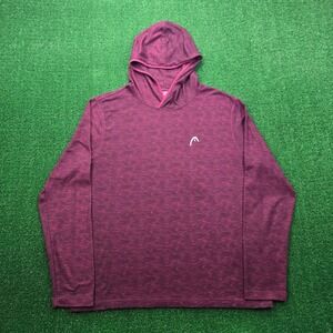 HEAD Hoodie Sweatshirt Mens Large Red Maroon‎ Pullover Outdoors Casual Sportlife